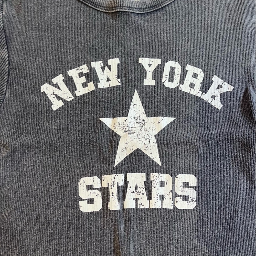 y2k gray and white new york stars graphic top vintage grunge emo punk urban - Picture 3 of 6
